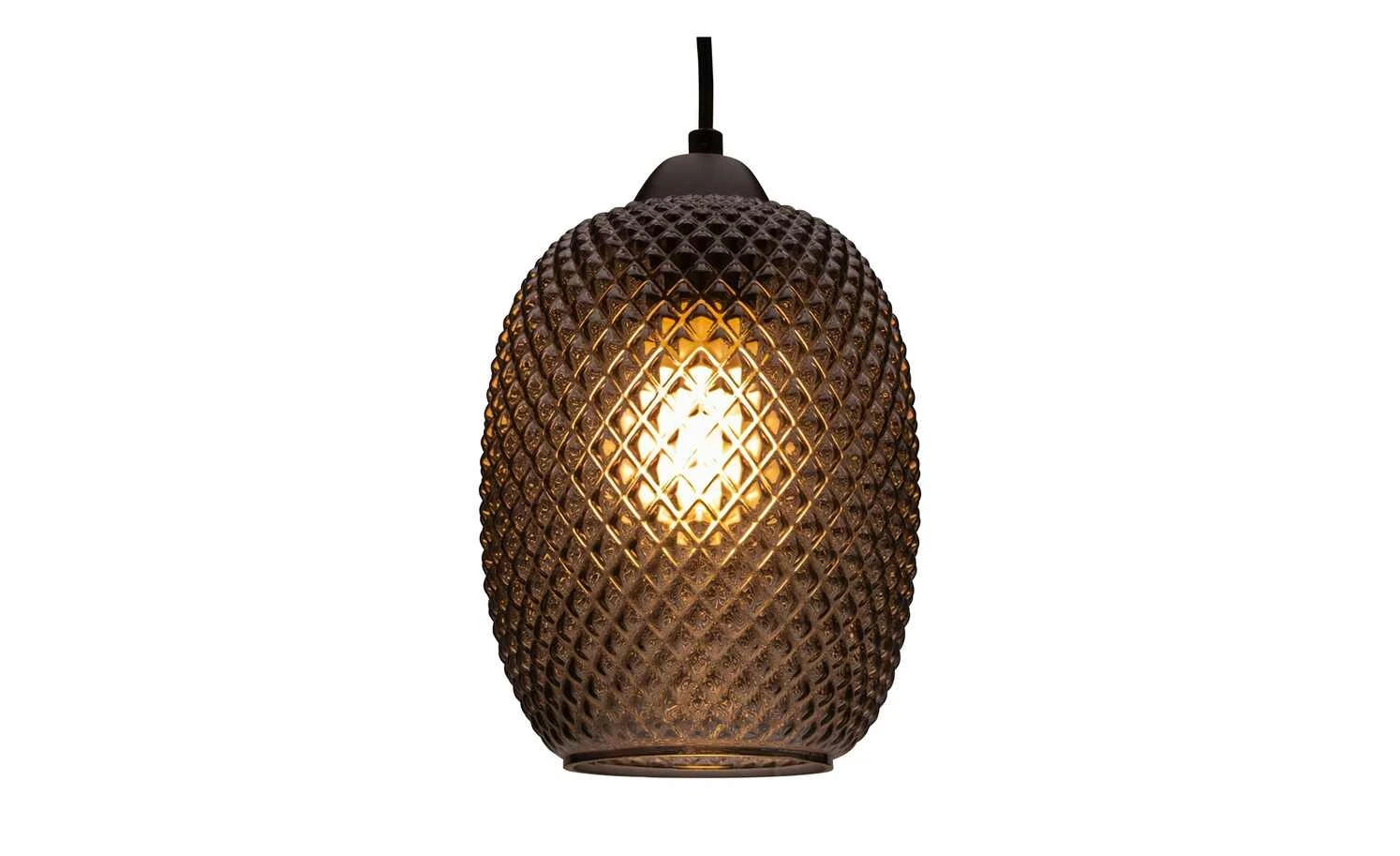 Pendelleuchte, 1-flammig, Rauchglas mit Struktur 4 Pendelleuchte, 1-flammig, Rauchglas mit Struktur – Bild 4