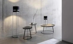 Stehleuchte 1-flammig Textil Round Lights Chrome