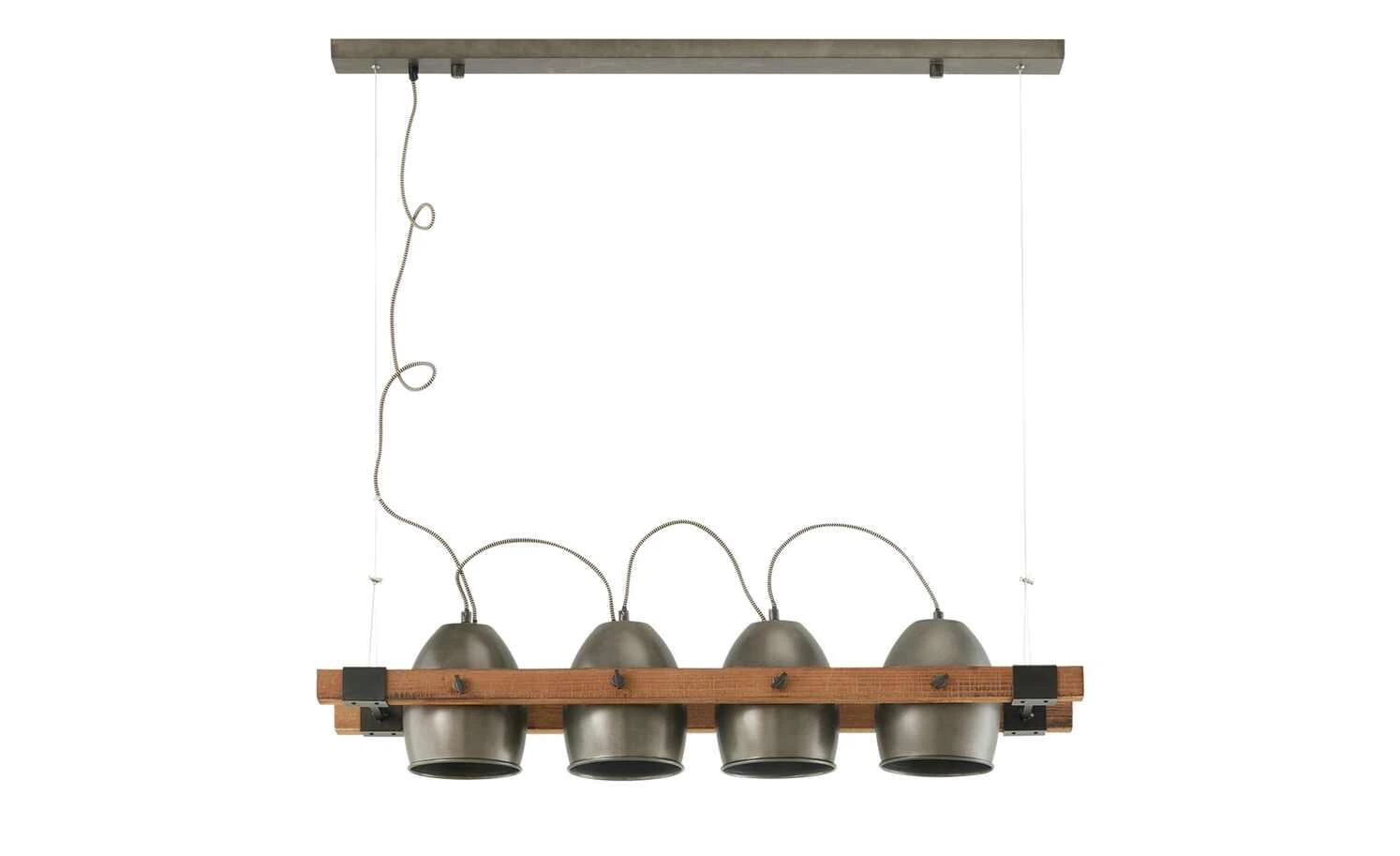 Pendelleuchte, 4-flammig, Metall/ Holz schwarz 2 Pendelleuchte, 4-flammig, Metall/ Holz schwarz – Bild 2