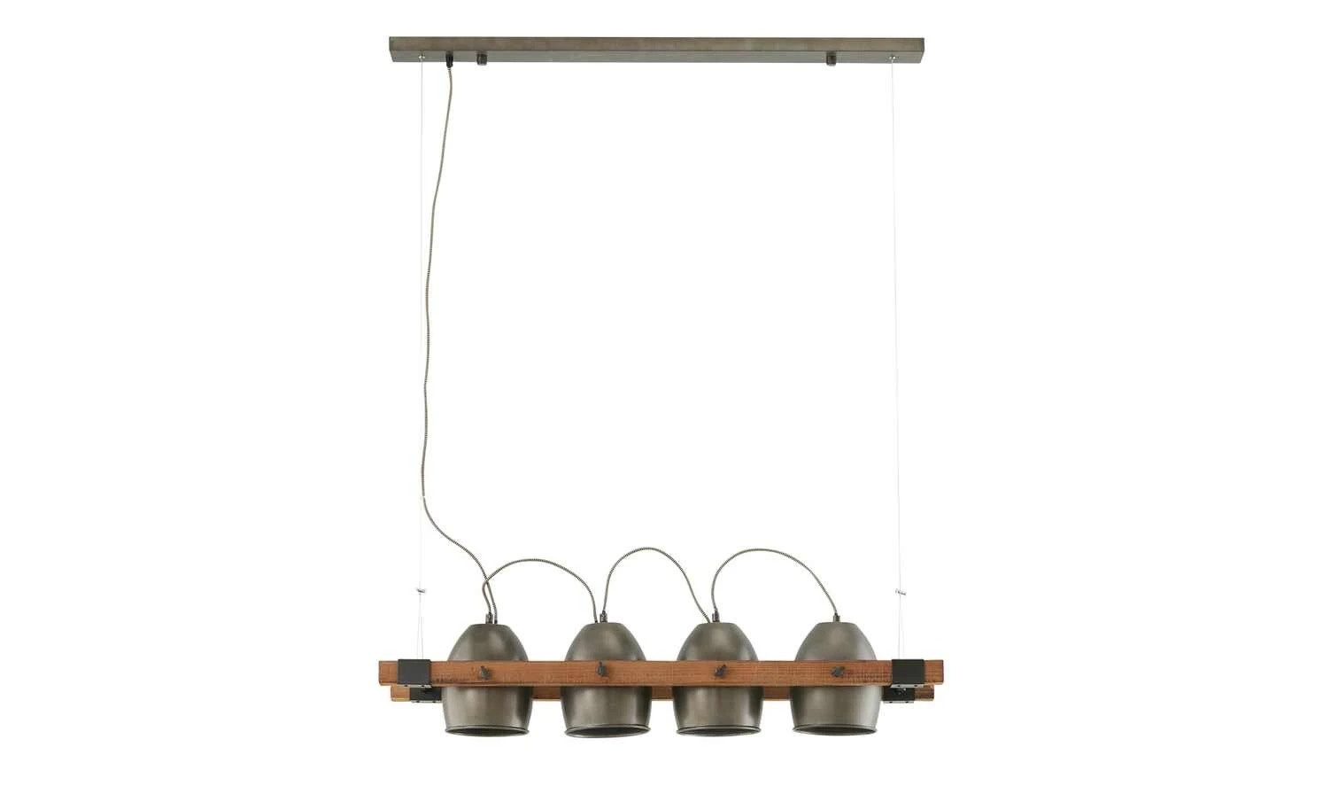 Pendelleuchte, 4-flammig, Metall/ Holz schwarz 4 Pendelleuchte, 4-flammig, Metall/ Holz schwarz – Bild 4
