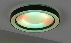 Trio LED-Deckenleuchte, schwarz mit Fernbedienung