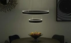 B-Leuchten LED-Pendelleuchte, schwarz `Ringe´ 13 B-Leuchten LED-Pendelleuchte, schwarz `Ringe´ -Innenleuchten Verkaufsladen 11687116 1 202202071235