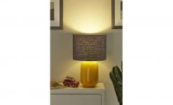 B-Leuchten Tischleuchte, 1-flammig, Keramik gelb | Grau