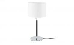 B-Leuchten Tischleuchte, 1-flammig, schwarz/chrom, Stoffschirm -Innenleuchten Verkaufsladen 11687133 5 202112232232