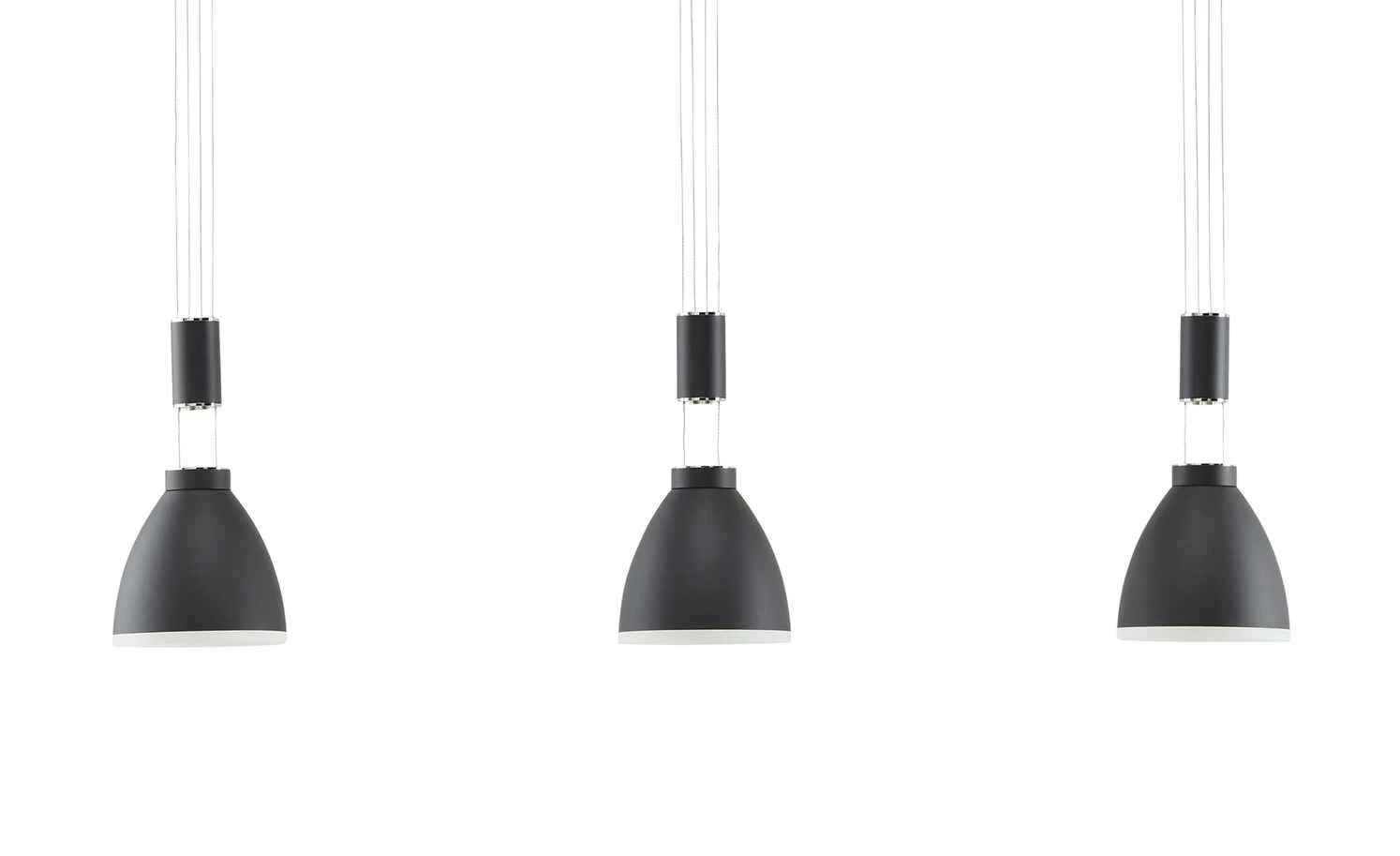 B-Leuchten LED-Pendeleuchte, 3-flammig, schwarz mit indirekter Beleuchtung 3 B-Leuchten LED-Pendeleuchte, 3-flammig, schwarz mit indirekter Beleuchtung – Bild 3