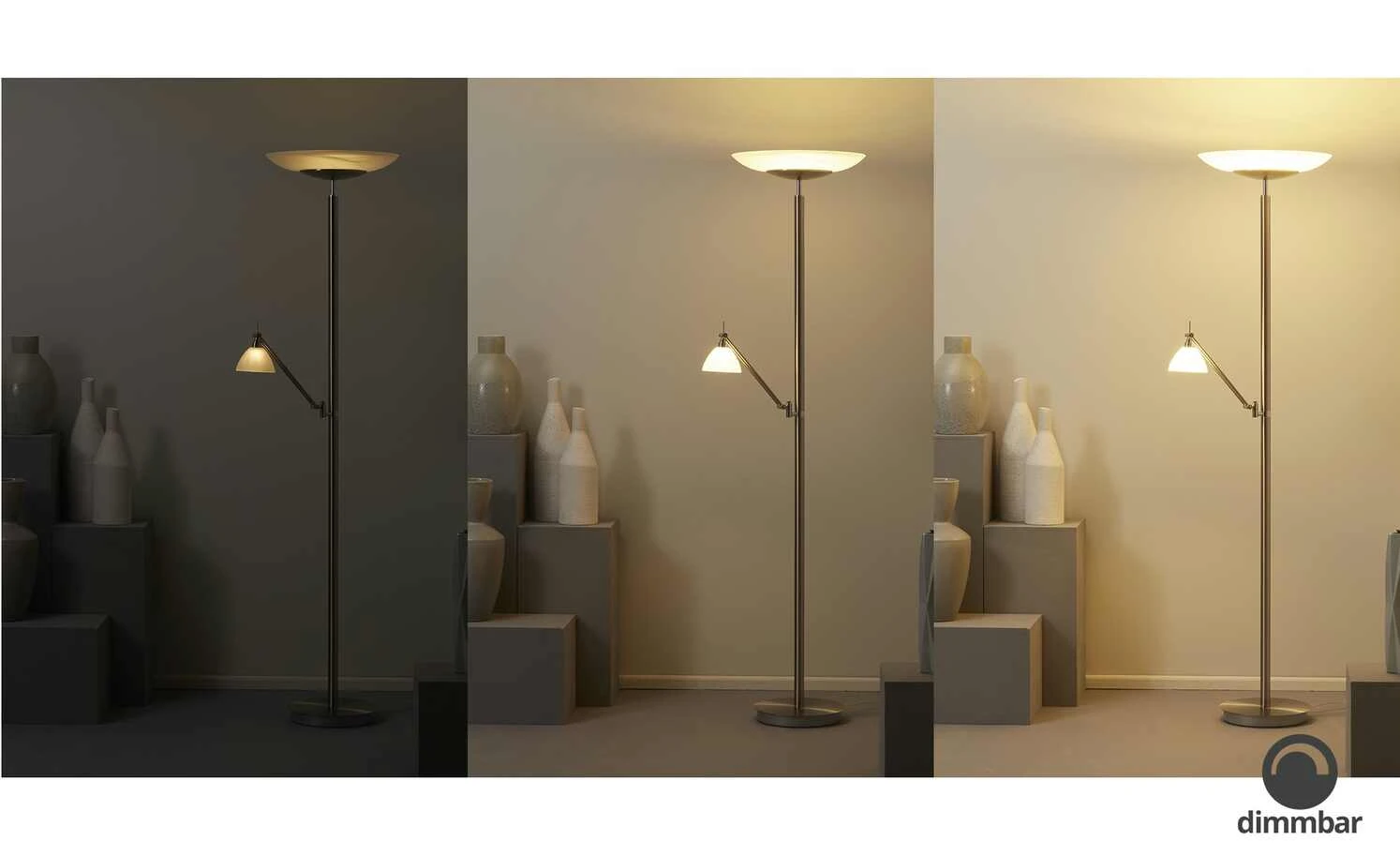 B-Leuchten LED-Deckenfluter, 2-flammig, Nickel-matt 2 B-Leuchten LED-Deckenfluter, 2-flammig, Nickel-matt – Bild 2