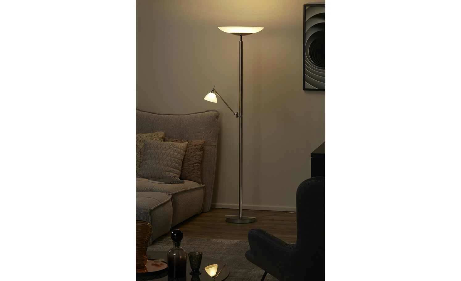 B-Leuchten LED-Deckenfluter, 2-flammig, Nickel-matt 1 B-Leuchten LED-Deckenfluter, 2-flammig, Nickel-matt