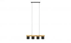 Trio Pendelleuchte, 4-flammig, Holz/ Stoffschirm schwarz/goldfarben -Innenleuchten Verkaufsladen 11687145 2 202201251234