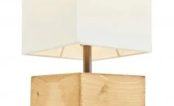 Trio Tischleuchte, 1-flammig, Holz/ Stoffschirm weiß -Innenleuchten Verkaufsladen 11687148 5 202112232232