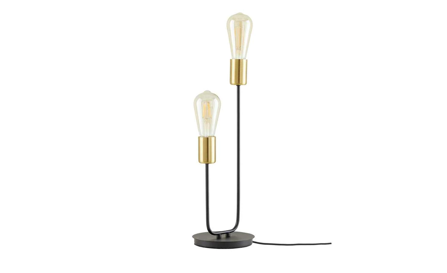 Wofi Tischleuchte, 2-flammig, schwarz/ gold abgesetzt 2 Wofi Tischleuchte, 2-flammig, schwarz/ gold abgesetzt – Bild 2