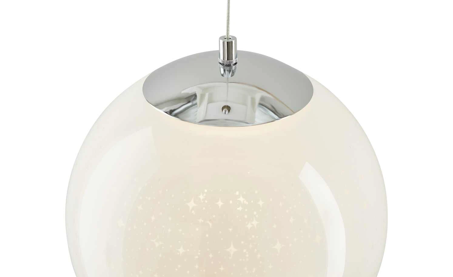 Wofi LED-Pendelleuchte, 1-flammig, Glas weiß mit Sterneneffekt 6 Wofi LED-Pendelleuchte, 1-flammig, Glas weiß mit Sterneneffekt – Bild 6