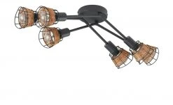 Deckenleuchte, 6-flammig, schwarz, Draht-Rattan -Innenleuchten Verkaufsladen 11687180 6 202202071235