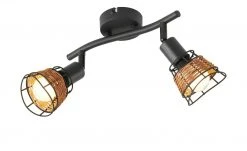 Deckenstrahler 2-flammig, Draht/ Rattan 10 Deckenstrahler 2-flammig, Draht/ Rattan -Innenleuchten Verkaufsladen 11687181 5 202202071235