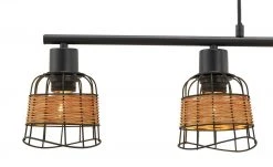 Pendelleuchte, 4-flammig, schwarz, Draht/ Rattan -Innenleuchten Verkaufsladen 11687184 2 202201261235