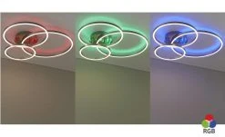 Trio LED Deckenleuchte, Nickel 3 Ringe