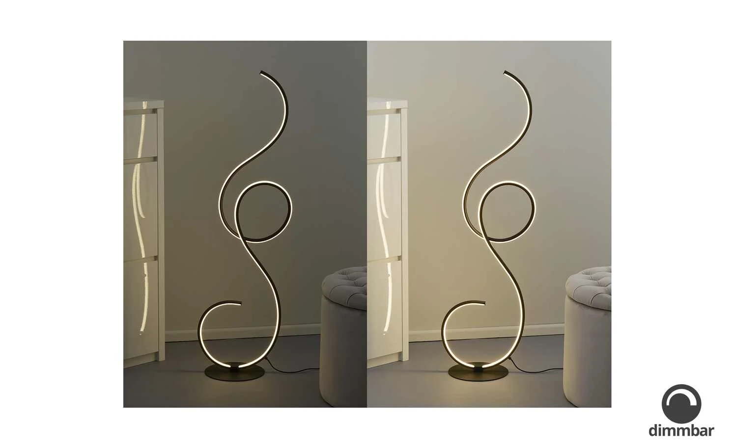 Trio LED-Stehleuchte, schwarz ´ geschwungen´ 1 Trio LED-Stehleuchte, schwarz ´ geschwungen´