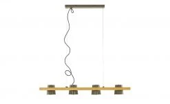 Trio Pendelleuchte, 4-flammig, Nickel antik mit Pinienholz -Innenleuchten Verkaufsladen 11687225 6 202202071235