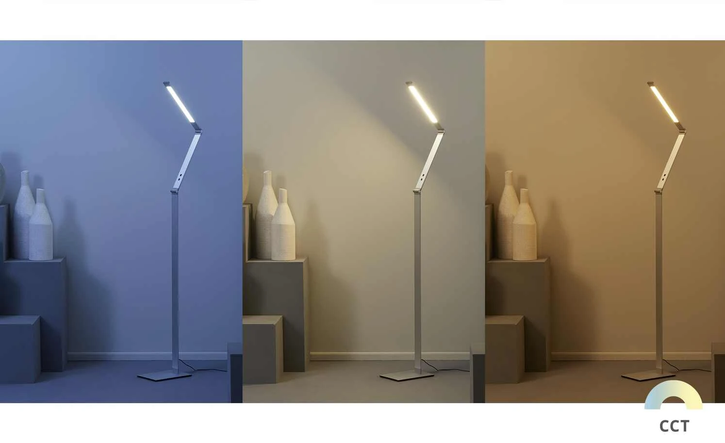 Fischer-Honsel LED-Stehleuchte, Alufarben mit Dimmer | silberfarben 2 Fischer-Honsel LED-Stehleuchte, Alufarben mit Dimmer | silberfarben – Bild 2