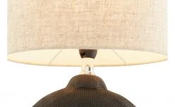 Fischer-Honsel Tischleuchte, 1-flammig, schwarz matt, Schirm oval -Innenleuchten Verkaufsladen 11687317 3 202201141239