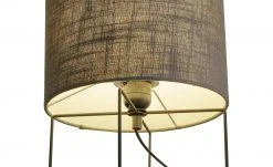 Fischer-Honsel Tischleuchte, 1-flammig, Schirm Leinen grau, sandschwarz -Innenleuchten Verkaufsladen 11687343 6 202202232233