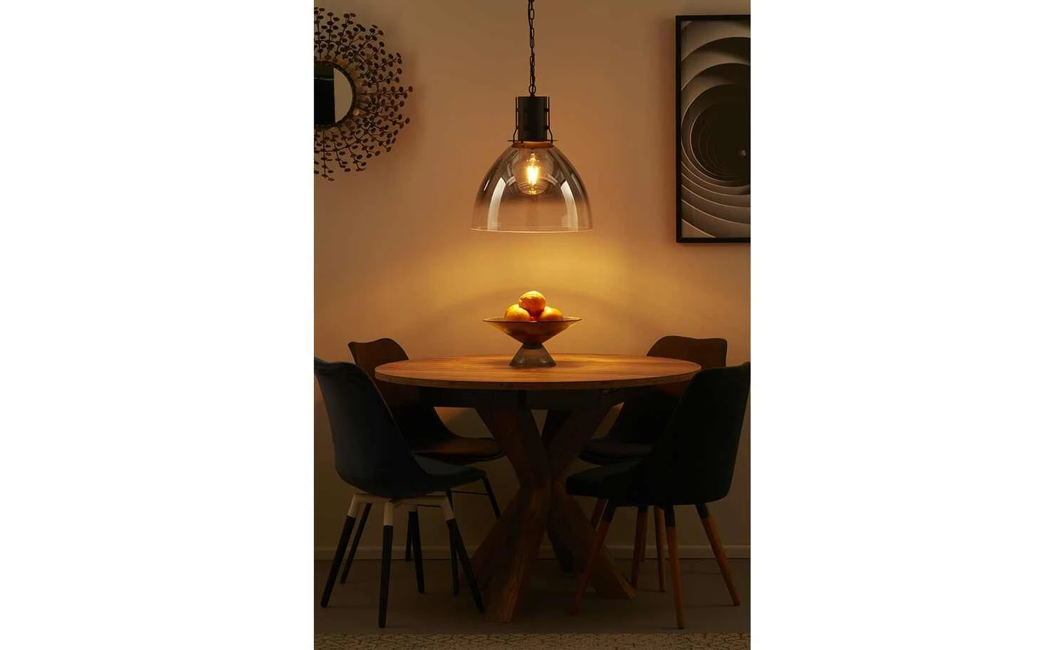 Fischer-Honsel Pendelleuchte, 1-flammig, sandschwarz/Rauchglas 1 Fischer-Honsel Pendelleuchte, 1-flammig, sandschwarz/Rauchglas