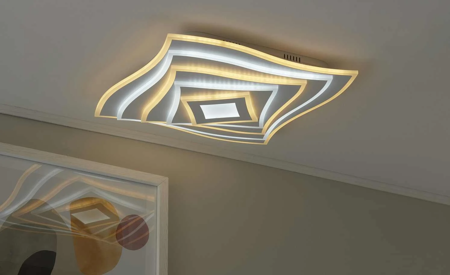 Fischer-Honsel LED-Deckeneuchte, weiß, mit Fernbedienung und Backlight 4 Fischer-Honsel LED-Deckeneuchte, weiß, mit Fernbedienung und Backlight – Bild 4