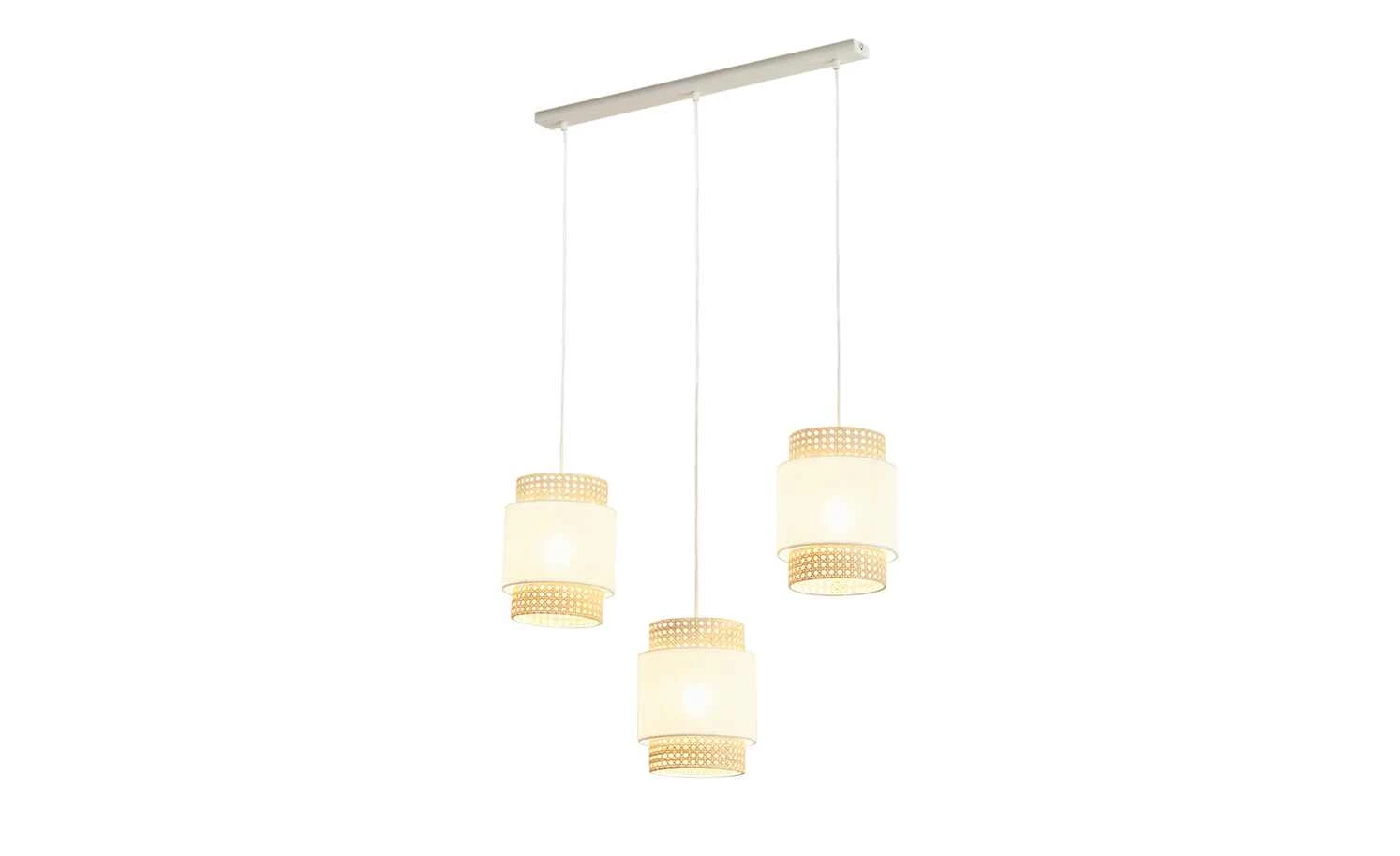 Pendelleuchte 3-flammig, Wiener Geflecht weiß 5 Pendelleuchte 3-flammig, Wiener Geflecht weiß – Bild 5