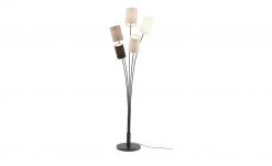 KHG Stehleuchte, 5-flammig, schwarz mit Stoffschirmen -Innenleuchten Verkaufsladen 11687449 1 202204121234