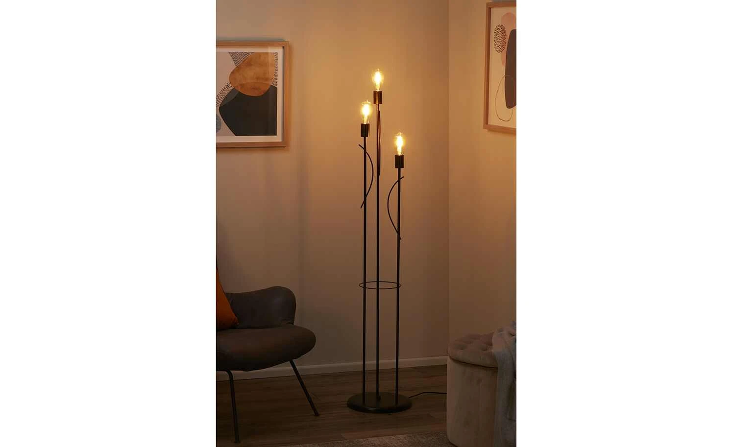 Stehleuchte, 3-flammig, rostfarben 1 Stehleuchte, 3-flammig, rostfarben