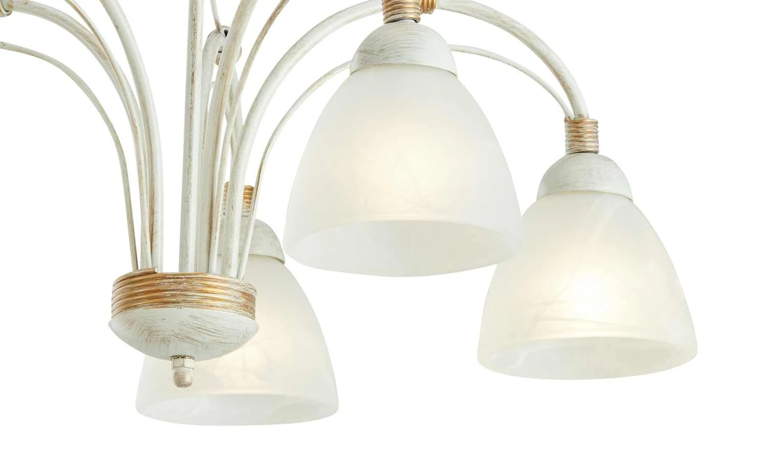 Pendelleuchte, 5-flammig, elfenbein/goldfarben 6 Pendelleuchte, 5-flammig, elfenbein/goldfarben – Bild 6