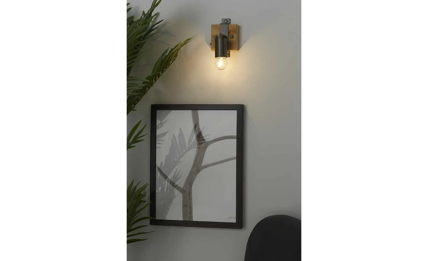 Paul Neuhaus Decken- und Wandstrahler, 1-flammig, Pinie / Metall 1 Paul Neuhaus Decken- und Wandstrahler, 1-flammig, Pinie / Metall