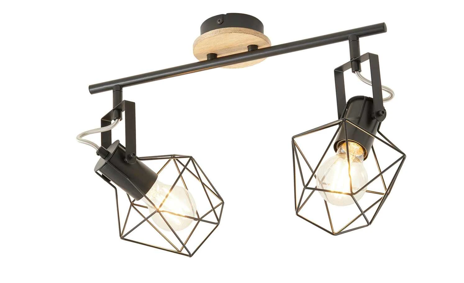 Paul Neuhaus Deckenstrahler, 2-flammig, Rubber Wood/Drahtgestell 6 Paul Neuhaus Deckenstrahler, 2-flammig, Rubber Wood/Drahtgestell – Bild 6