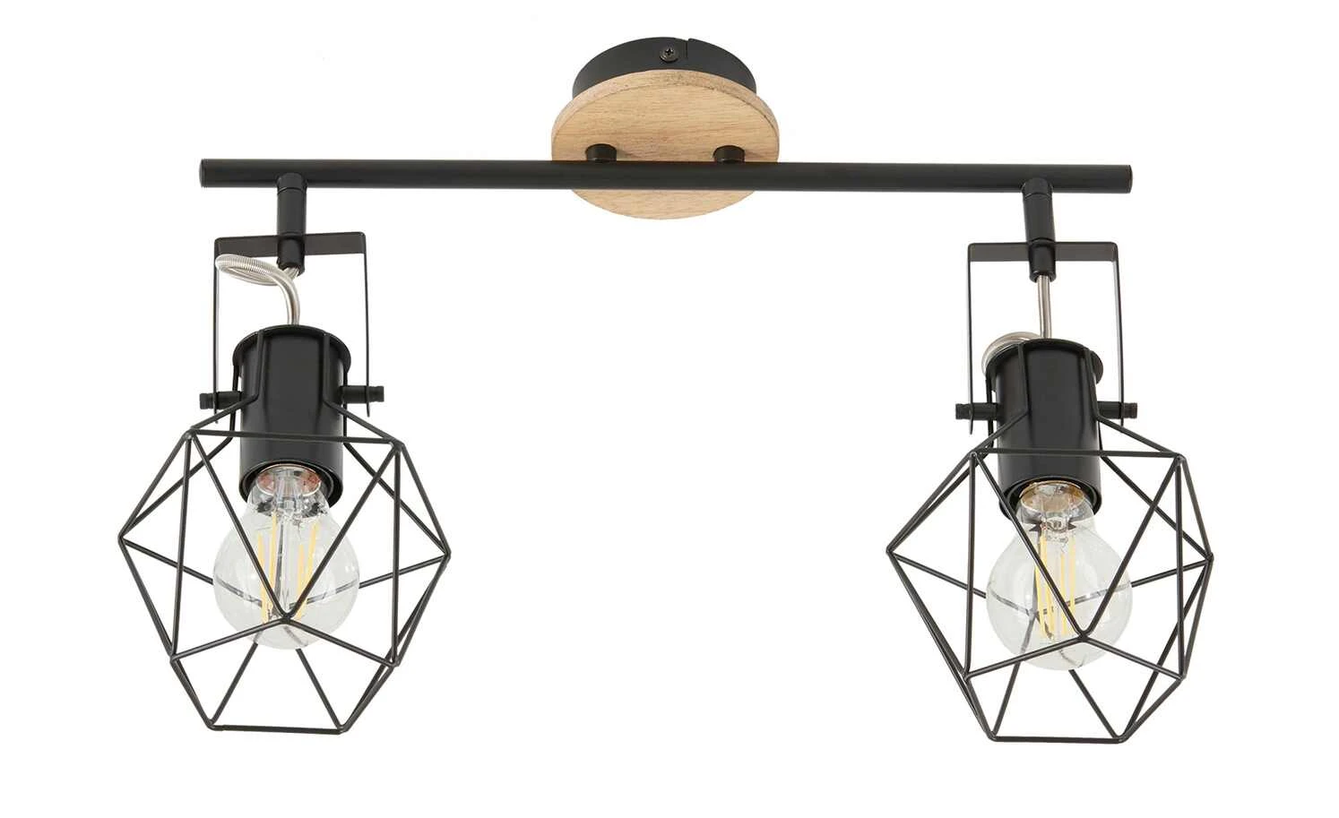 Paul Neuhaus Deckenstrahler, 2-flammig, Rubber Wood/Drahtgestell 7 Paul Neuhaus Deckenstrahler, 2-flammig, Rubber Wood/Drahtgestell – Bild 7