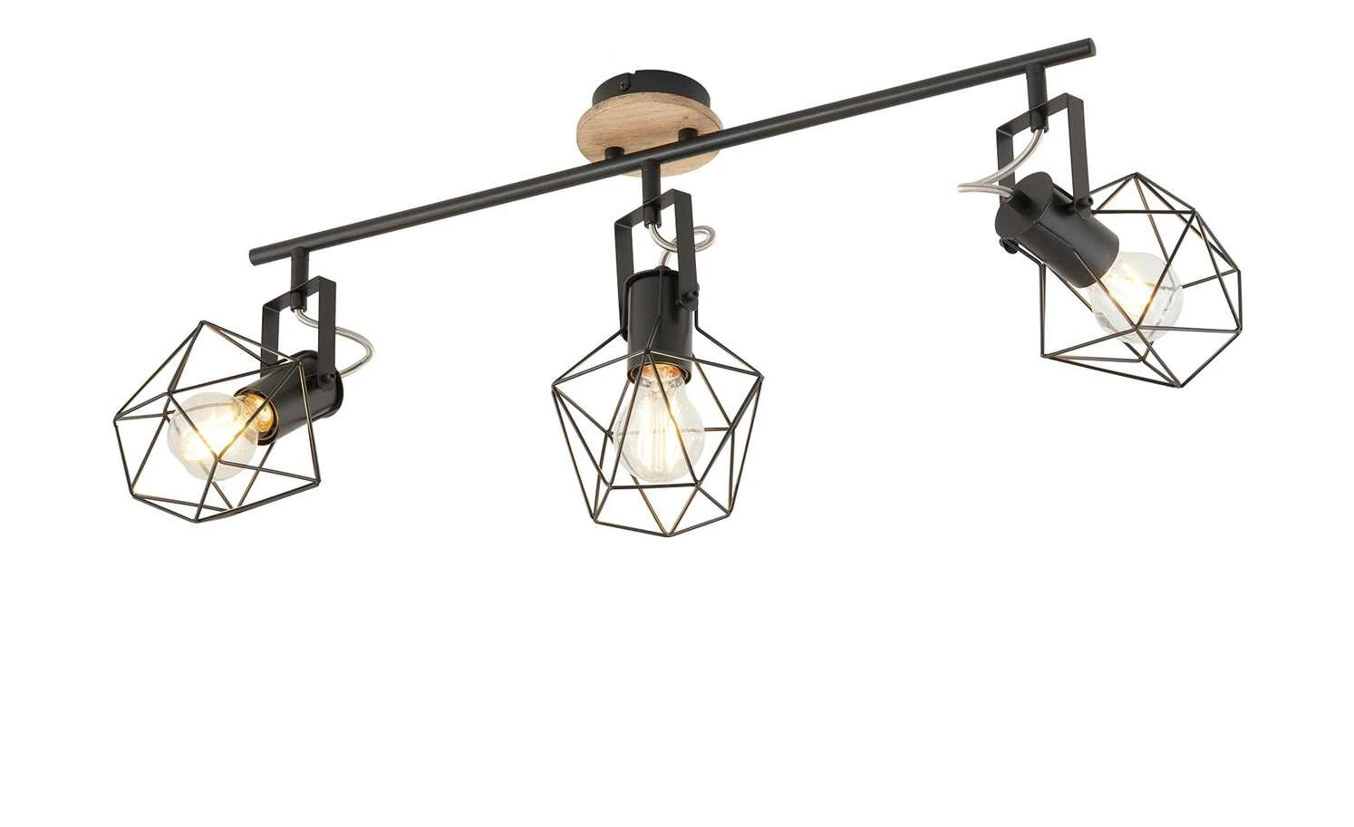 Paul Neuhaus Deckenstrahler, 3-flammig, Rubber Wood/Drahtgestell 3 Paul Neuhaus Deckenstrahler, 3-flammig, Rubber Wood/Drahtgestell – Bild 3