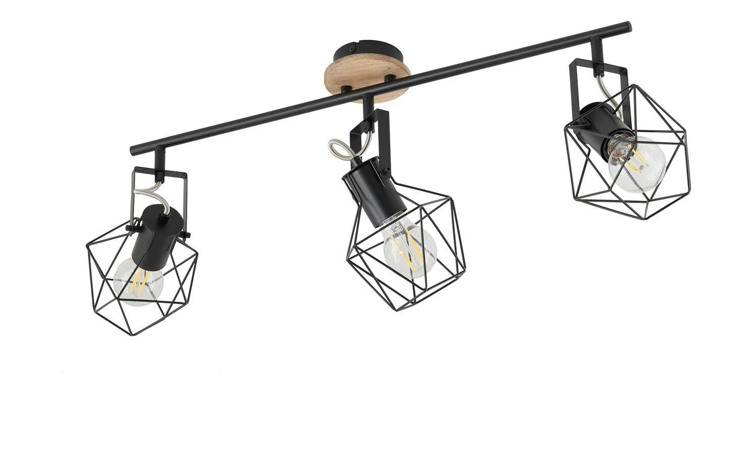 Paul Neuhaus Deckenstrahler, 3-flammig, Rubber Wood/Drahtgestell 2 Paul Neuhaus Deckenstrahler, 3-flammig, Rubber Wood/Drahtgestell – Bild 2