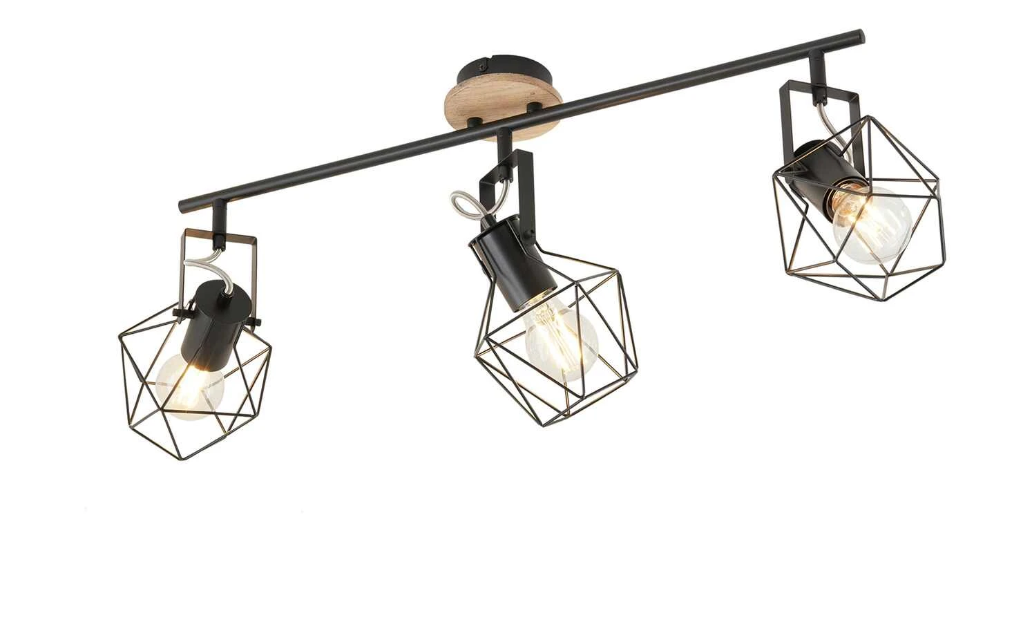 Paul Neuhaus Deckenstrahler, 3-flammig, Rubber Wood/Drahtgestell 6 Paul Neuhaus Deckenstrahler, 3-flammig, Rubber Wood/Drahtgestell – Bild 6