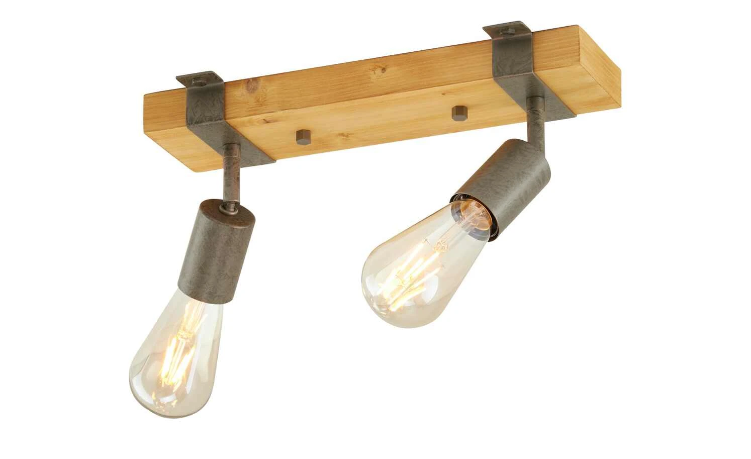 Paul Neuhaus Deckenstrahler, 2-flammig, Kiefernholz/Metall 3 Paul Neuhaus Deckenstrahler, 2-flammig, Kiefernholz/Metall – Bild 3