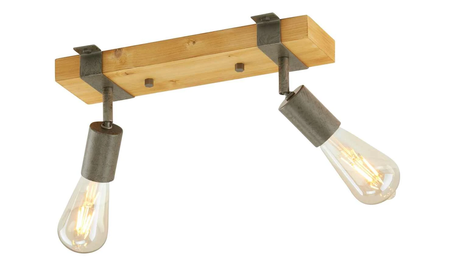 Paul Neuhaus Deckenstrahler, 2-flammig, Kiefernholz/Metall 2 Paul Neuhaus Deckenstrahler, 2-flammig, Kiefernholz/Metall – Bild 2