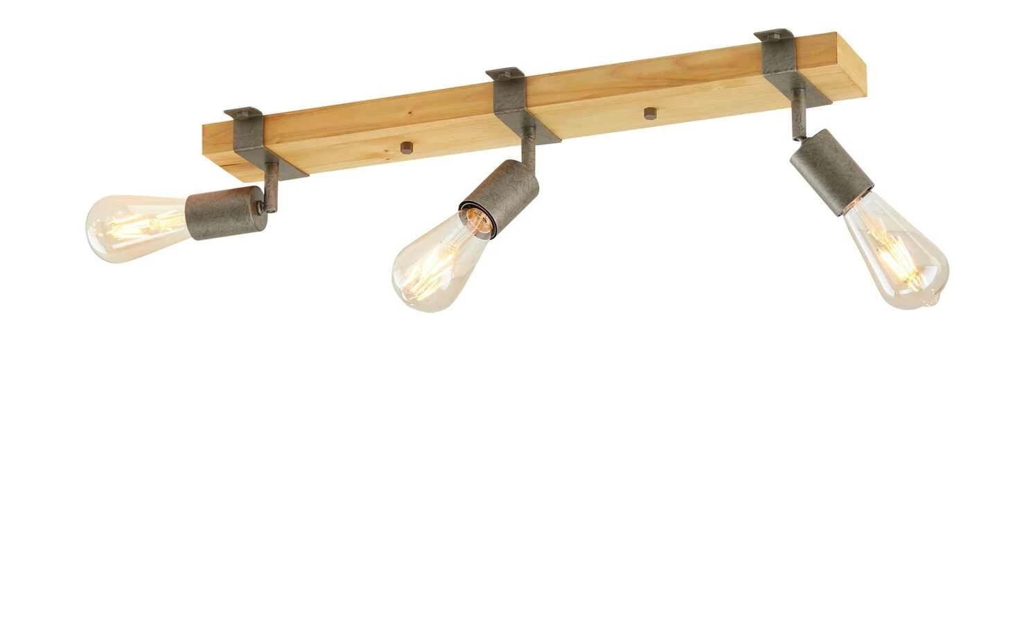 Paul Neuhaus Deckenstrahler, 3-flammig, Kiefernholz/Metall 4 Paul Neuhaus Deckenstrahler, 3-flammig, Kiefernholz/Metall – Bild 4