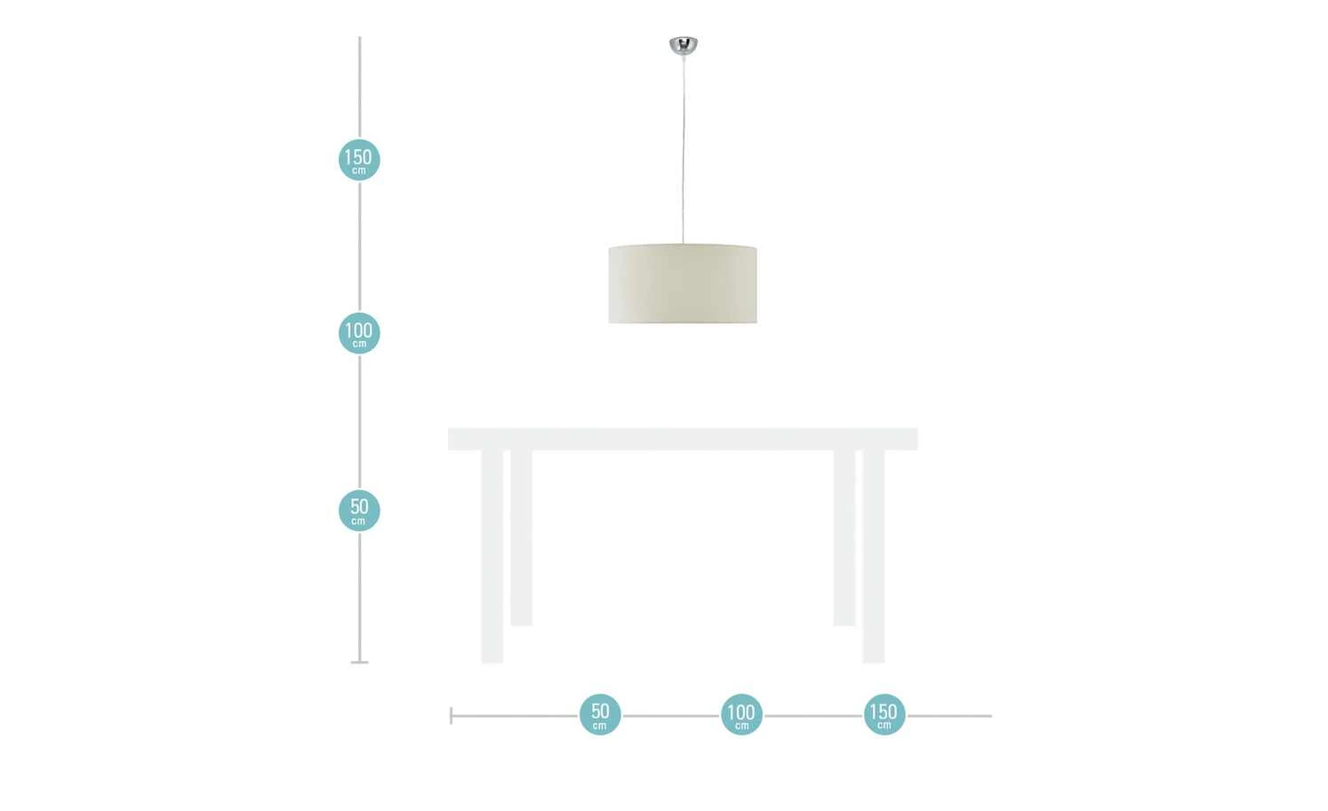 Pendelleuchte, 1-flammig, Stoff beige 6 Pendelleuchte, 1-flammig, Stoff beige – Bild 6