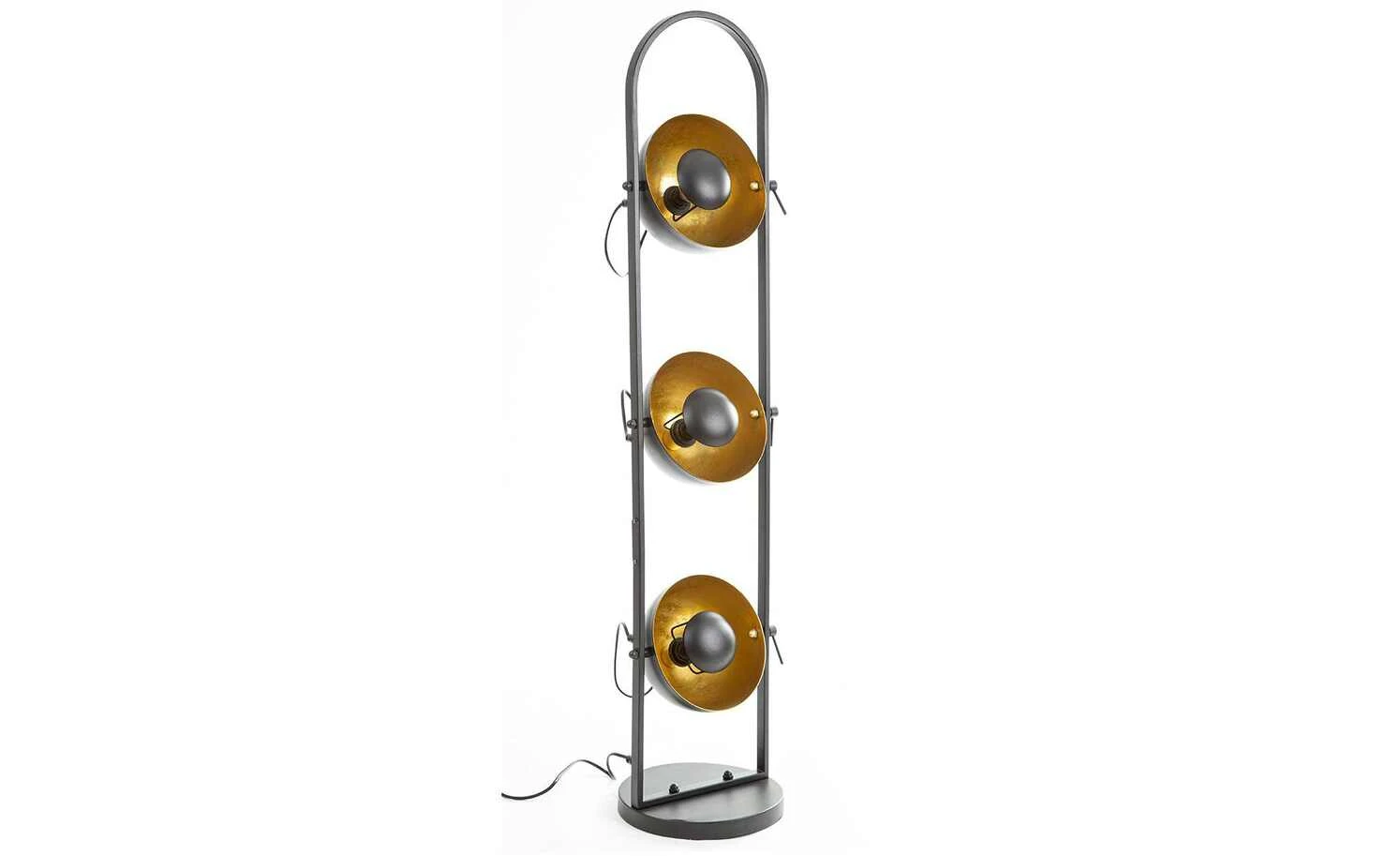 Stehleuchte, 3-flammig, schwarz/gold 2 Stehleuchte, 3-flammig, schwarz/gold – Bild 2