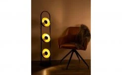 Stehleuchte, 3-flammig, schwarz/gold