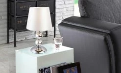 Tischleuchte, 1-flammig, chrom mit Stoffschirm 7 Tischleuchte, 1-flammig, chrom mit Stoffschirm -Innenleuchten Verkaufsladen 11687903 4 202204122233