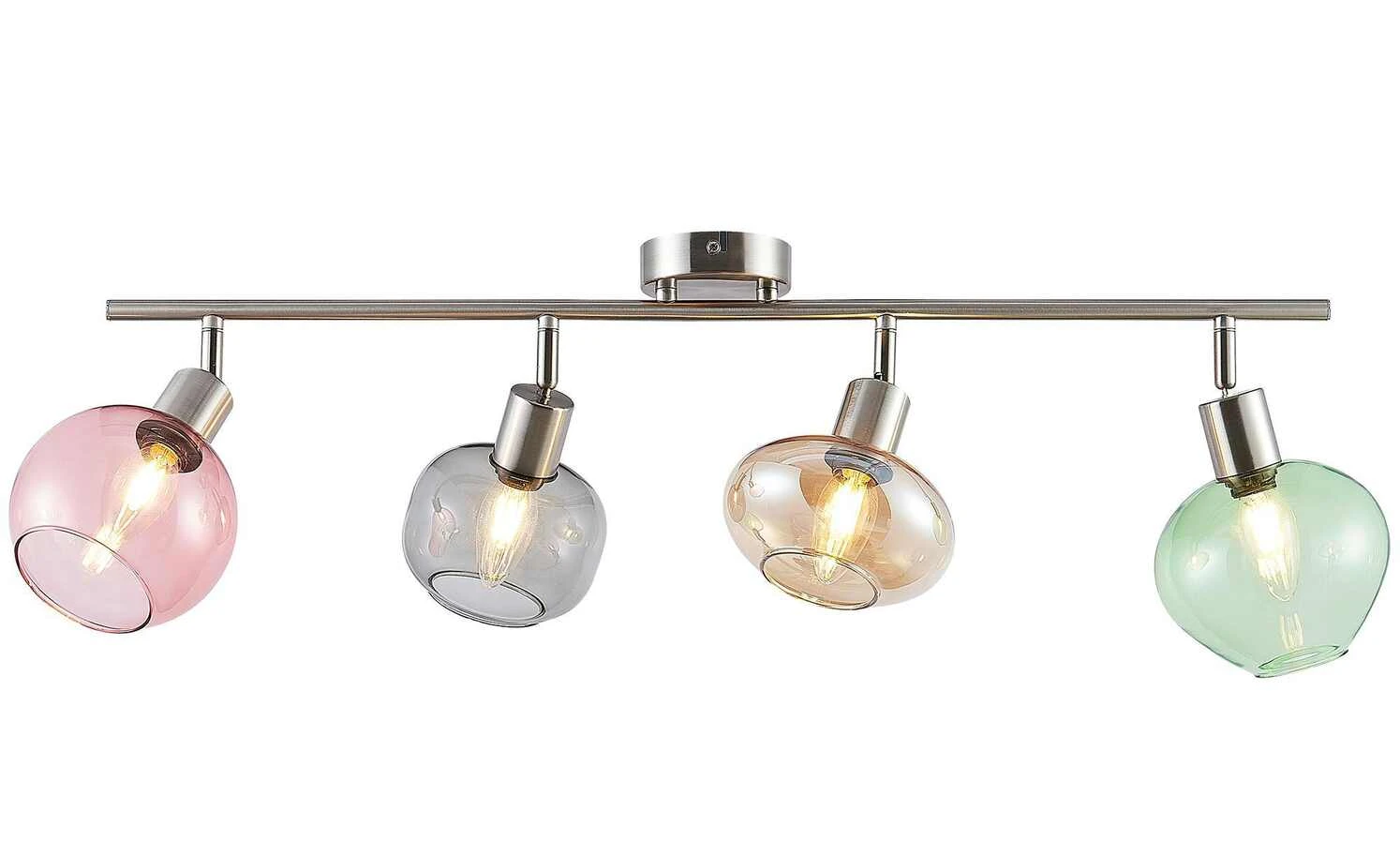 Deckenstrahler, 4-flammig, versch.Gläser 1 Deckenstrahler, 4-flammig, versch.Gläser