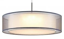 LED-Pendelleuchte, Stoffschirm grau