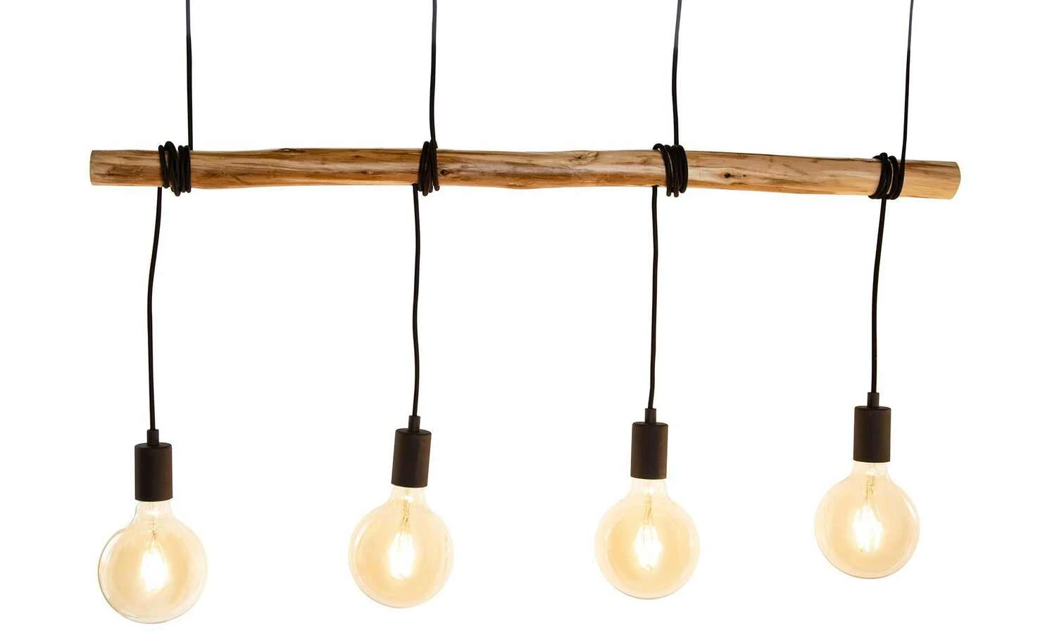 Pendelleuchte, 4-flammig, Eukalyptusholz-Balken 3 Pendelleuchte, 4-flammig, Eukalyptusholz-Balken – Bild 3