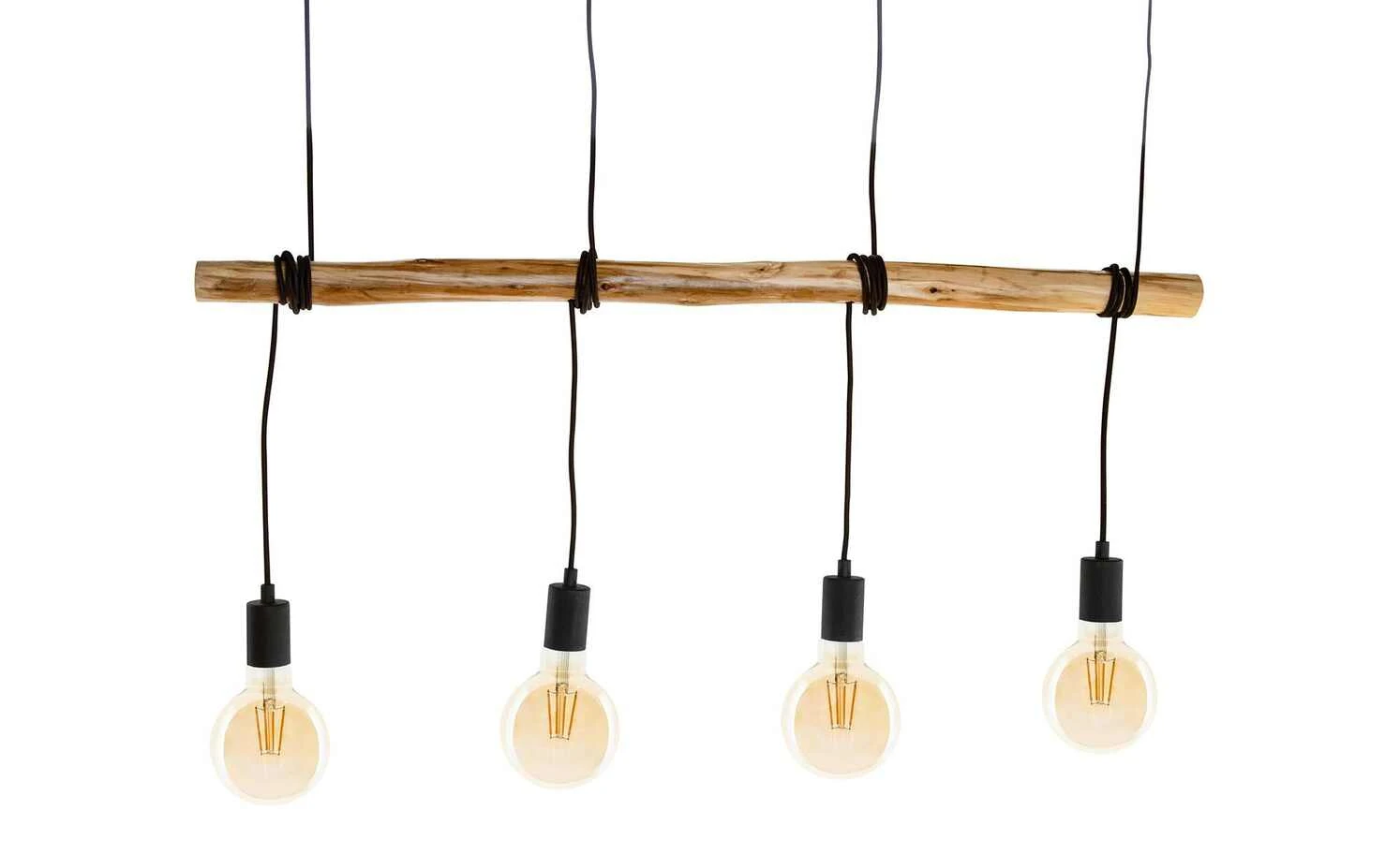 Pendelleuchte, 4-flammig, Eukalyptusholz-Balken 1 Pendelleuchte, 4-flammig, Eukalyptusholz-Balken