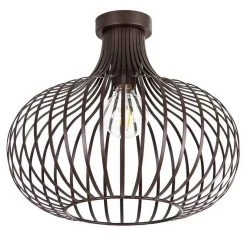 Deckenleuchte, 1-flammig, Metall/braun