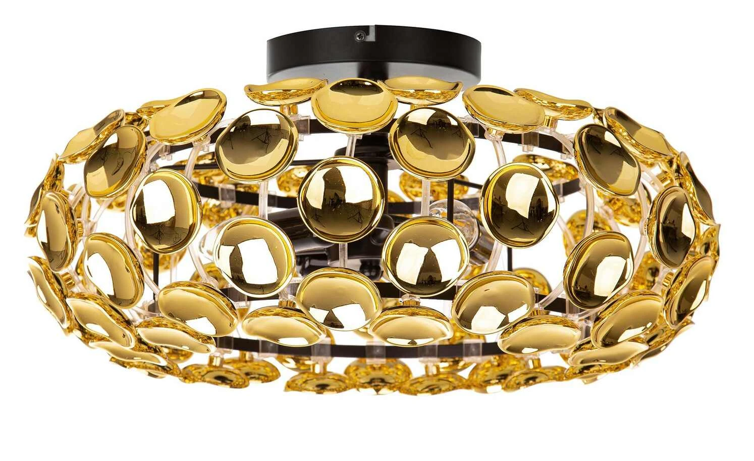 Deckenleuchte, 3-flammig, goldfarben/schwarz 1 Deckenleuchte, 3-flammig, goldfarben/schwarz