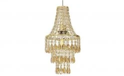 Kronleuchter, 1-flammig, goldfarbener Behang